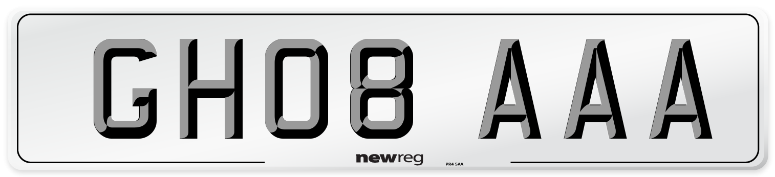 GH08 AAA Number Plate from New Reg